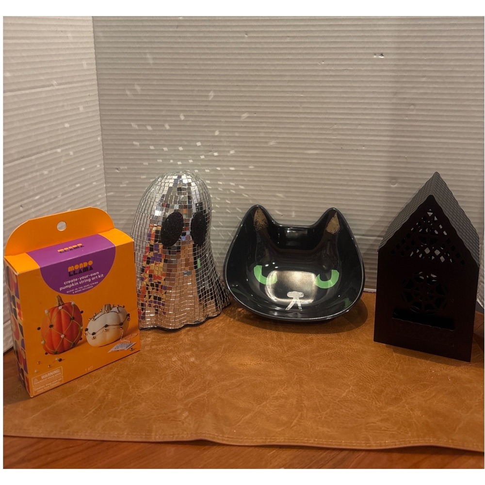 Halloween Decor Bundle Disco Ghost Cat Bowl Haunted House Lantern String Art Kit